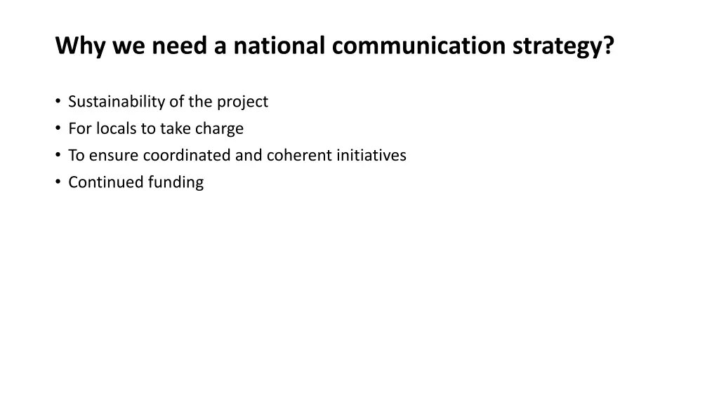 why we need a national communication strategy