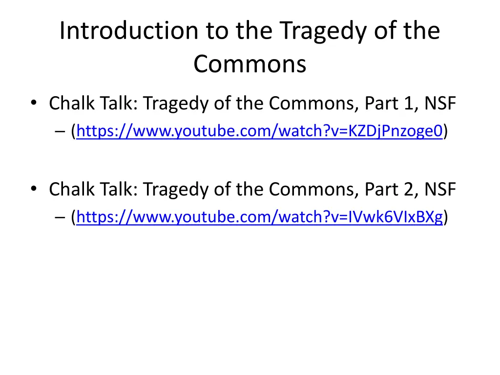 introduction to the tragedy of the commons
