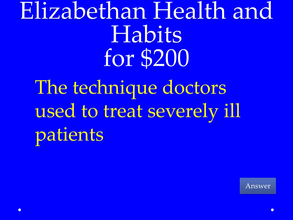 elizabethan health and habits