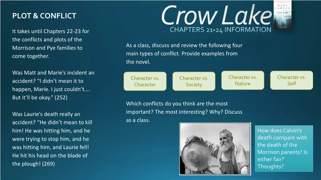 crow lake chapters 21 24 information