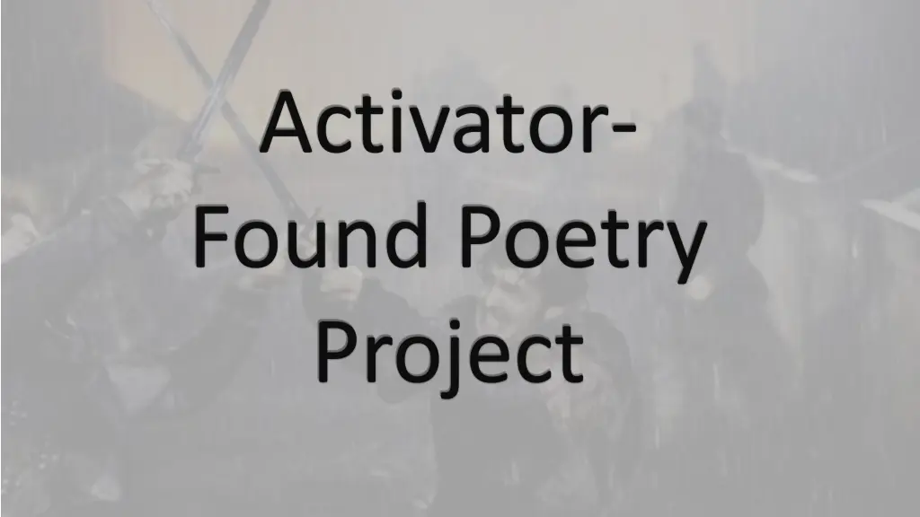 activator found poetry project