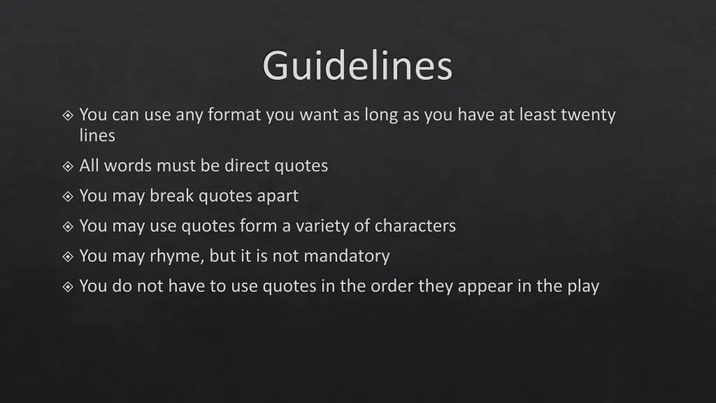 guidelines