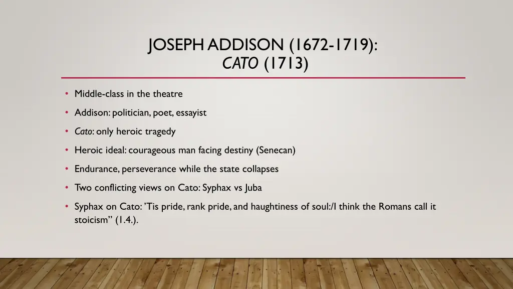 joseph addison 1672 1719 cato 1713