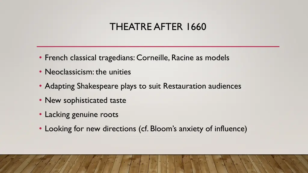 theatre after 1660 1