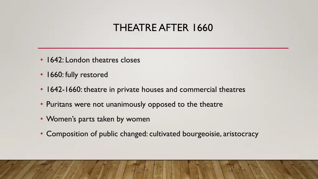 theatre after 1660