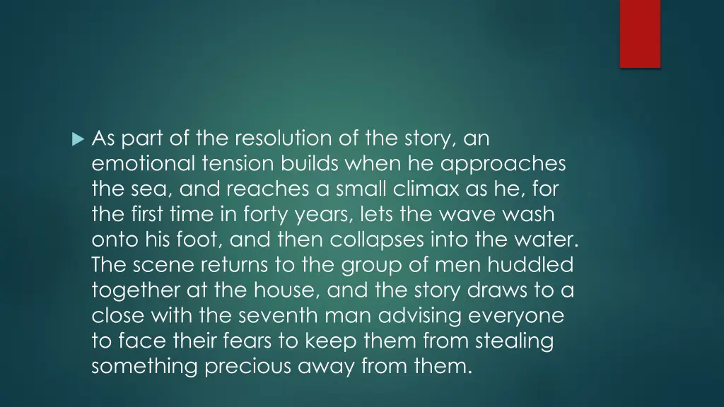 as part of the resolution of the story