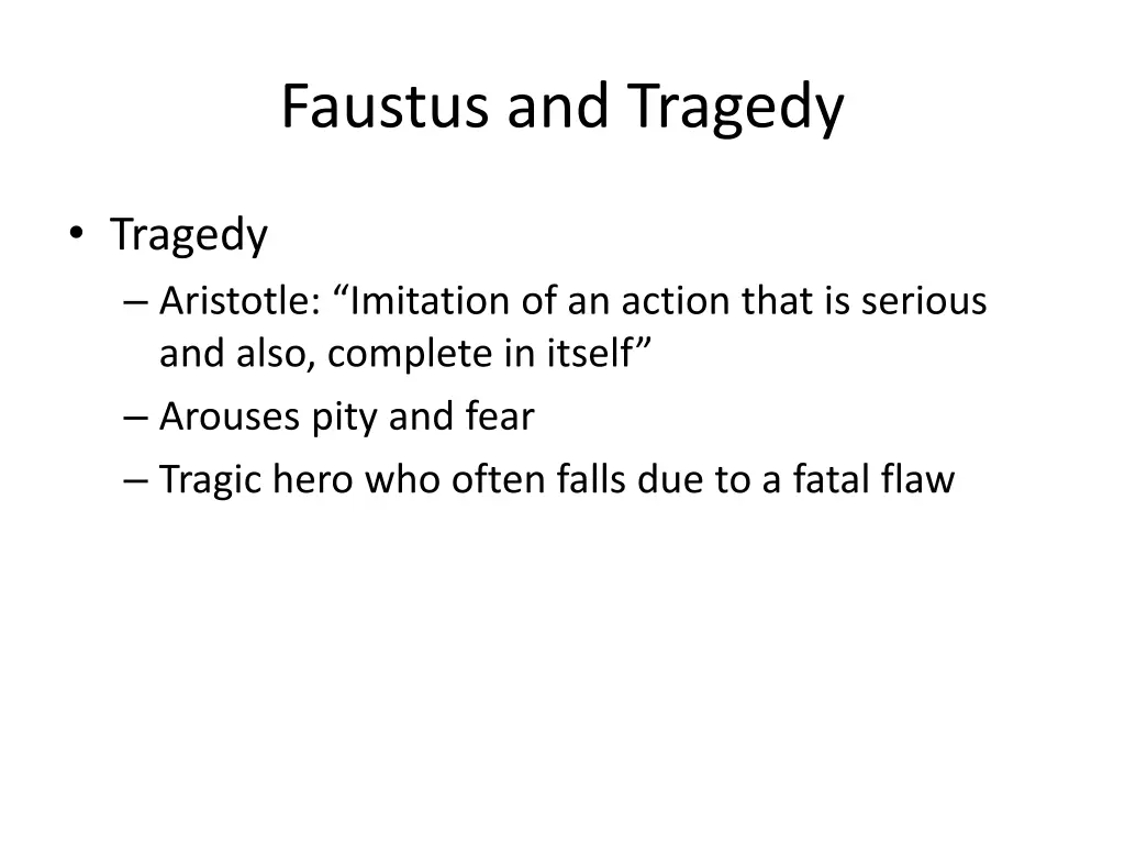 faustus and tragedy