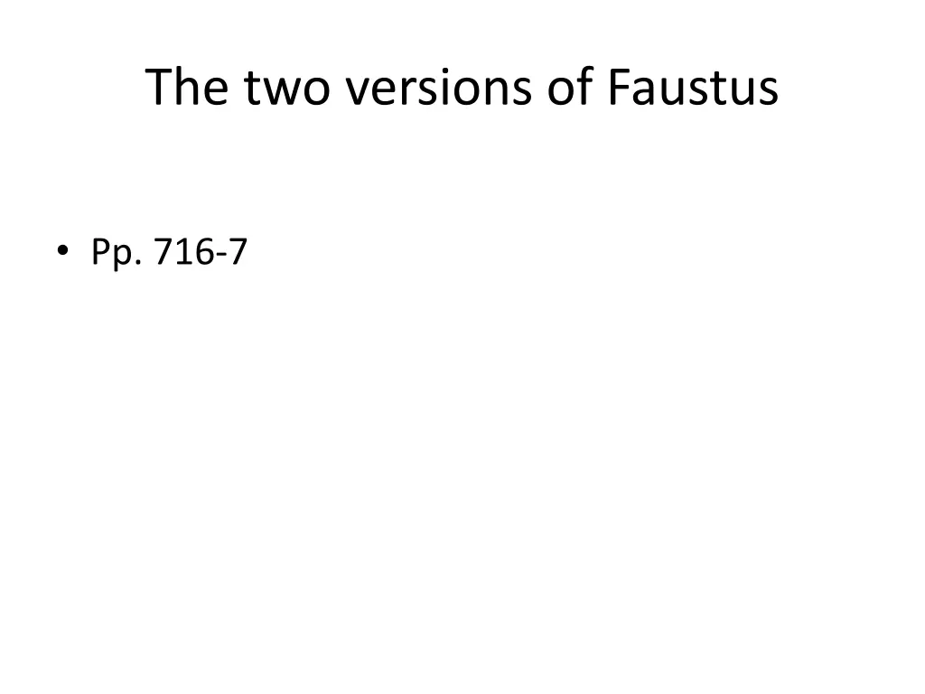 the two versions of faustus