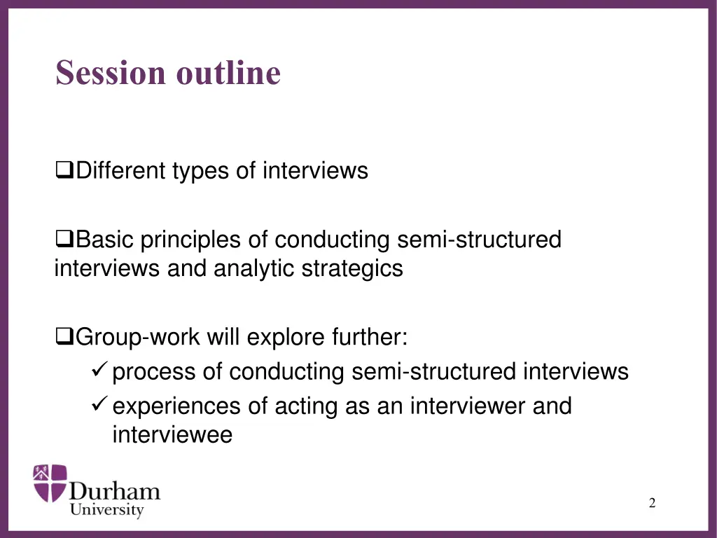 session outline