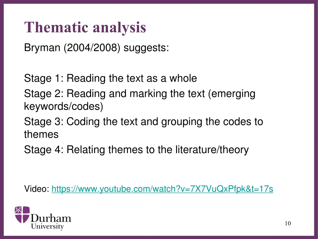thematic analysis bryman 2004 2008 suggests