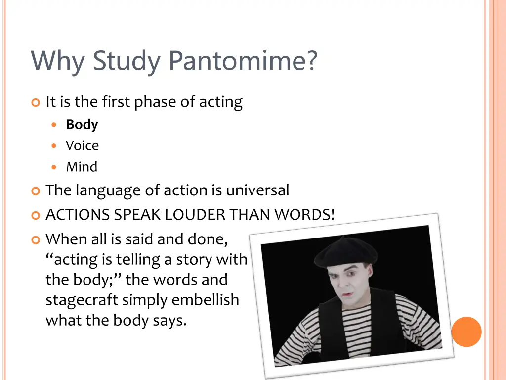 why study pantomime