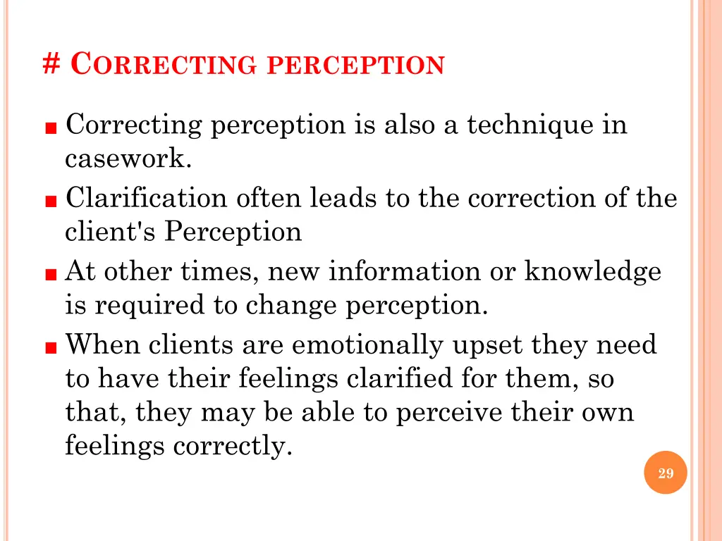 c orrecting perception