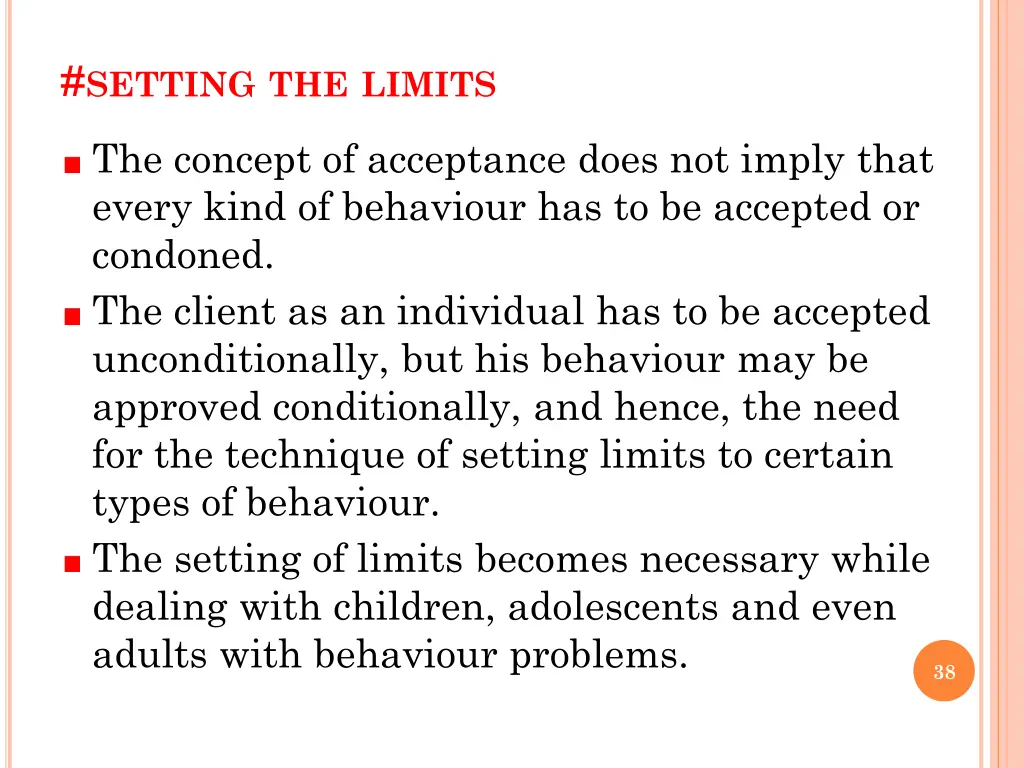 setting the limits