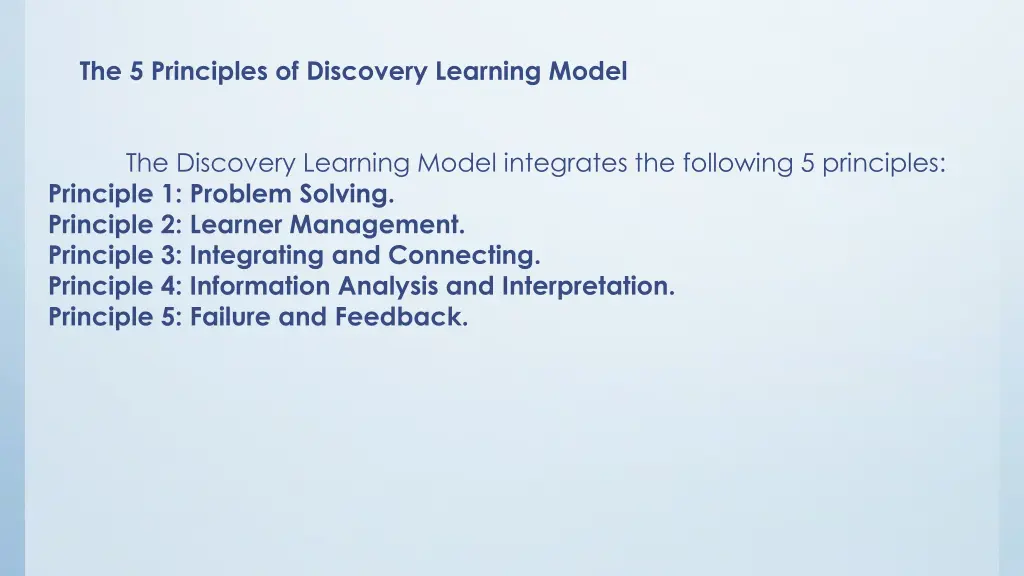 the 5 principles of discovery learning model