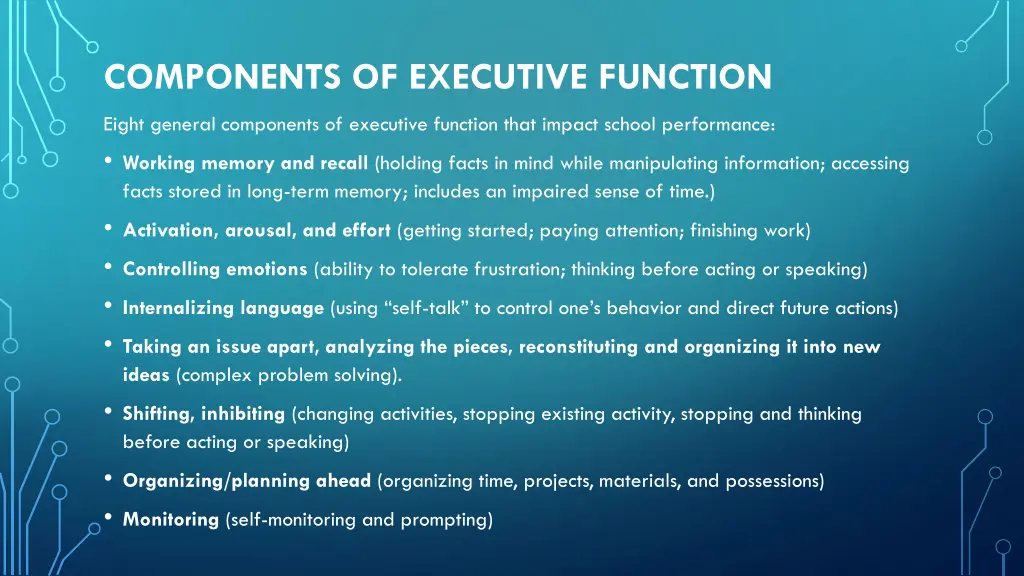 components of executive function