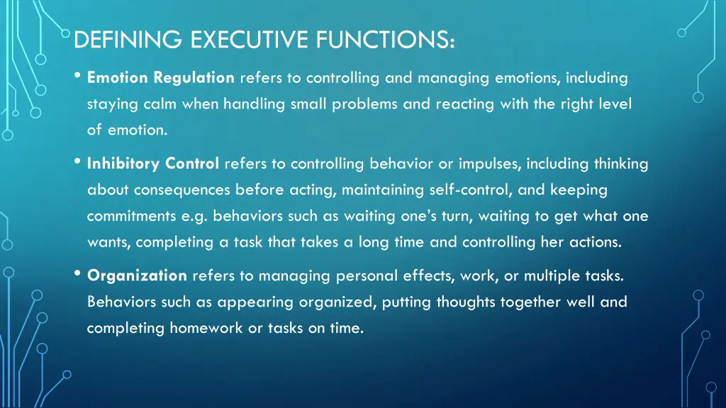 defining executive functions emotion regulation