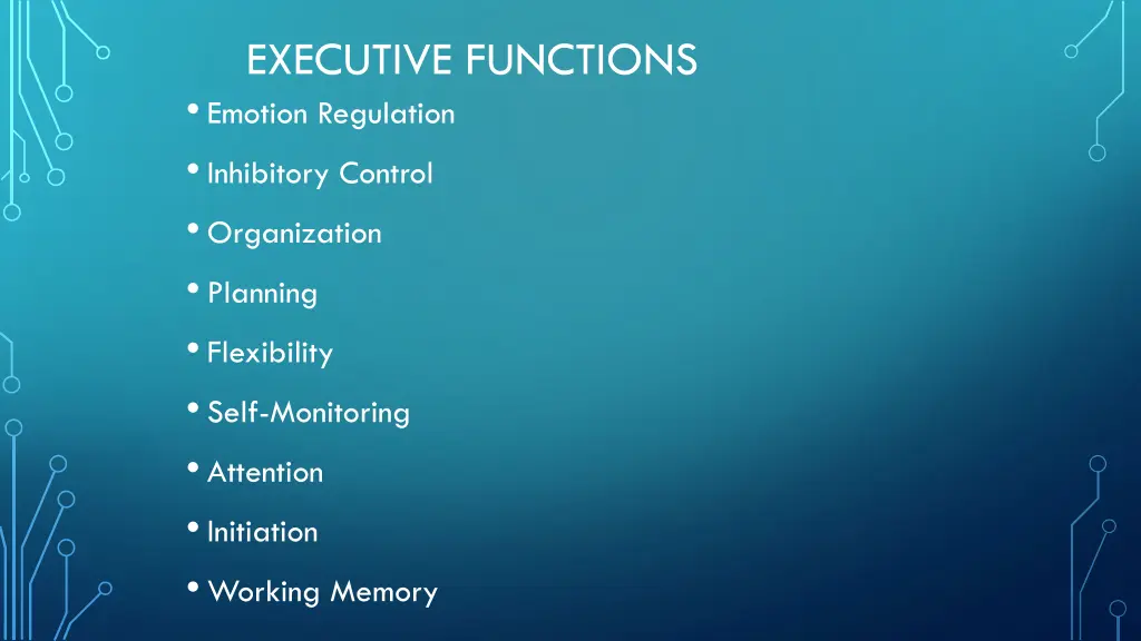 executive functions emotion regulation inhibitory