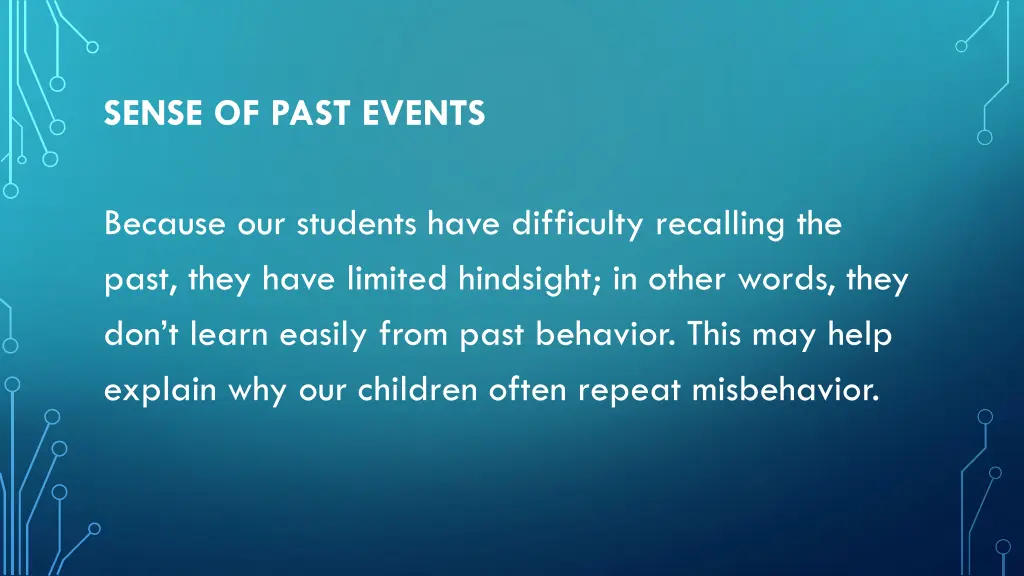 sense of past events