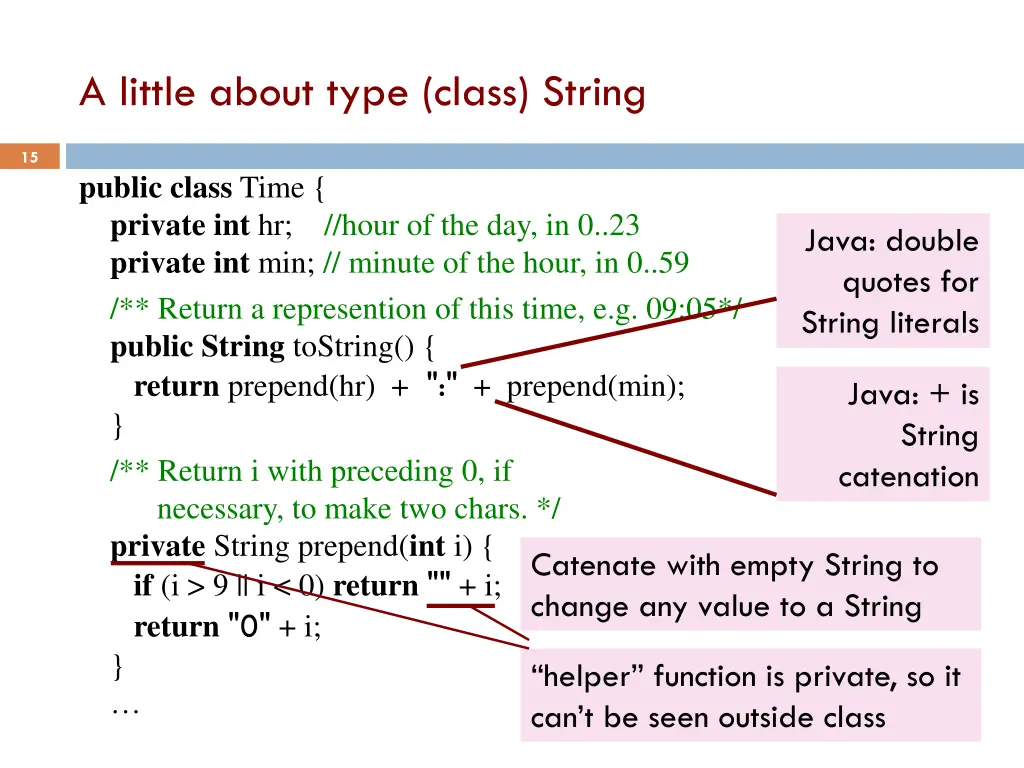 a little about type class string