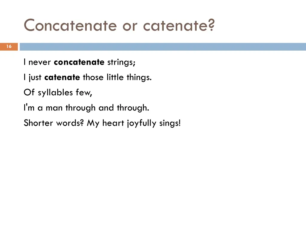 concatenate or catenate