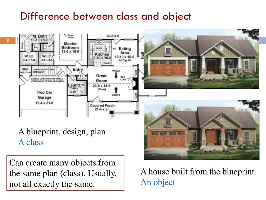 difference between class and object