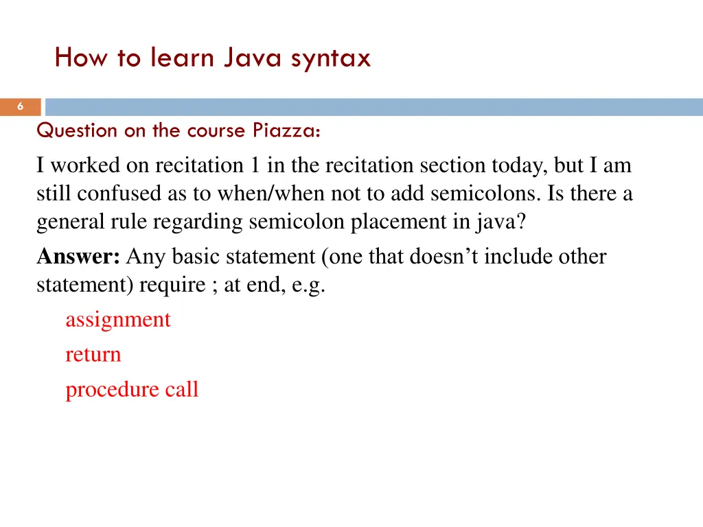 how to learn java syntax