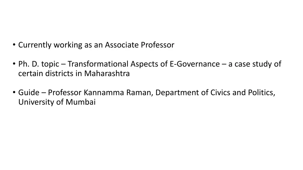 currently working as an associate professor