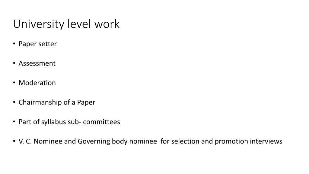 university level work