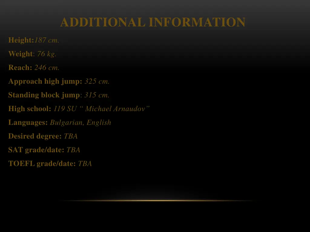 additional information