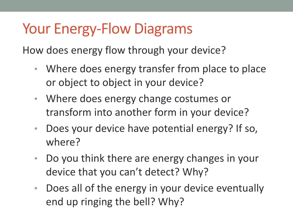 your energy flow diagrams