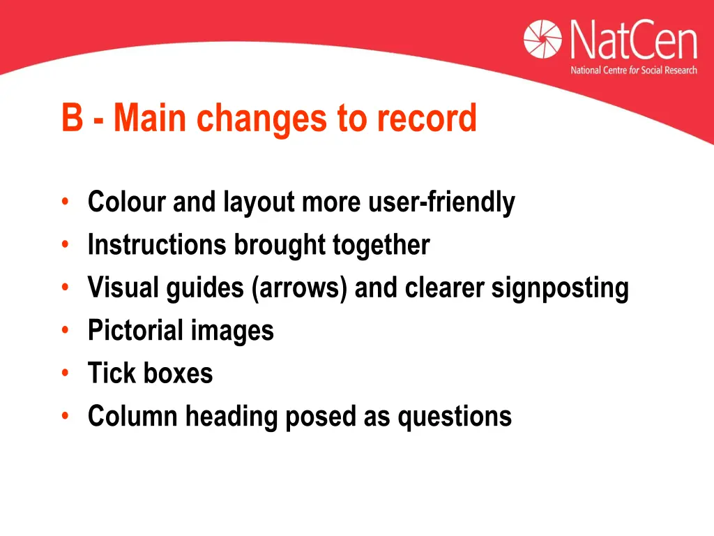 b main changes to record