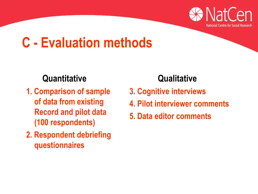 c evaluation methods