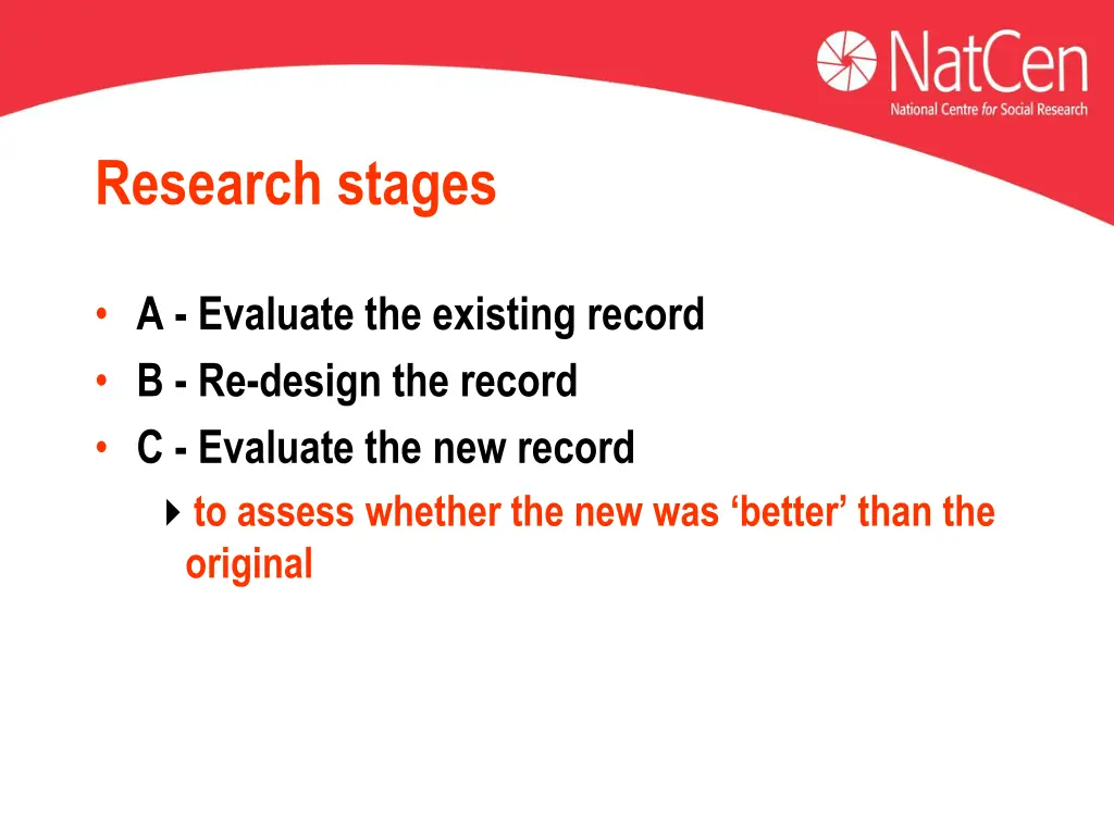 research stages