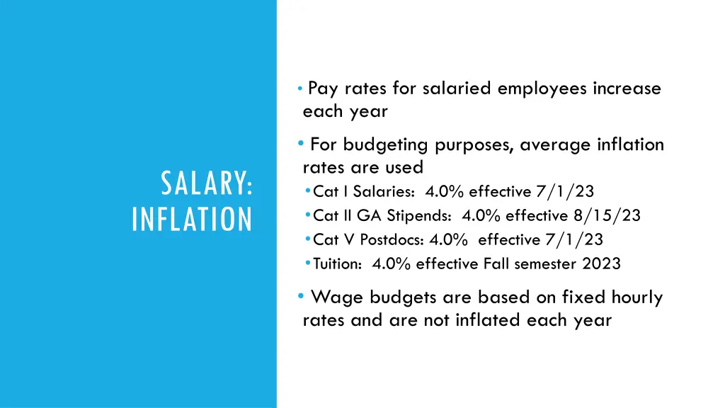 pay rates for salaried employees increase each