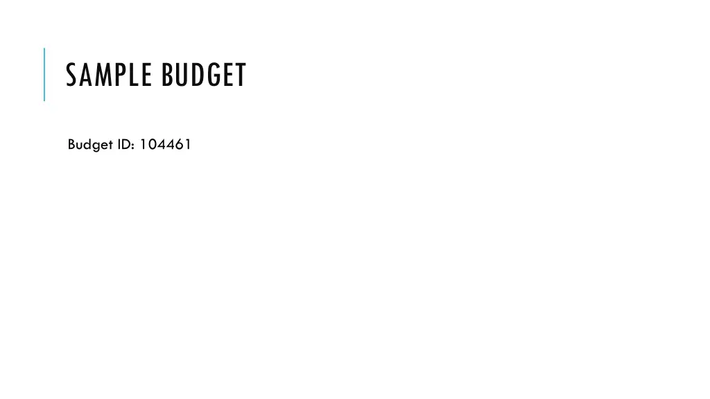 sample budget
