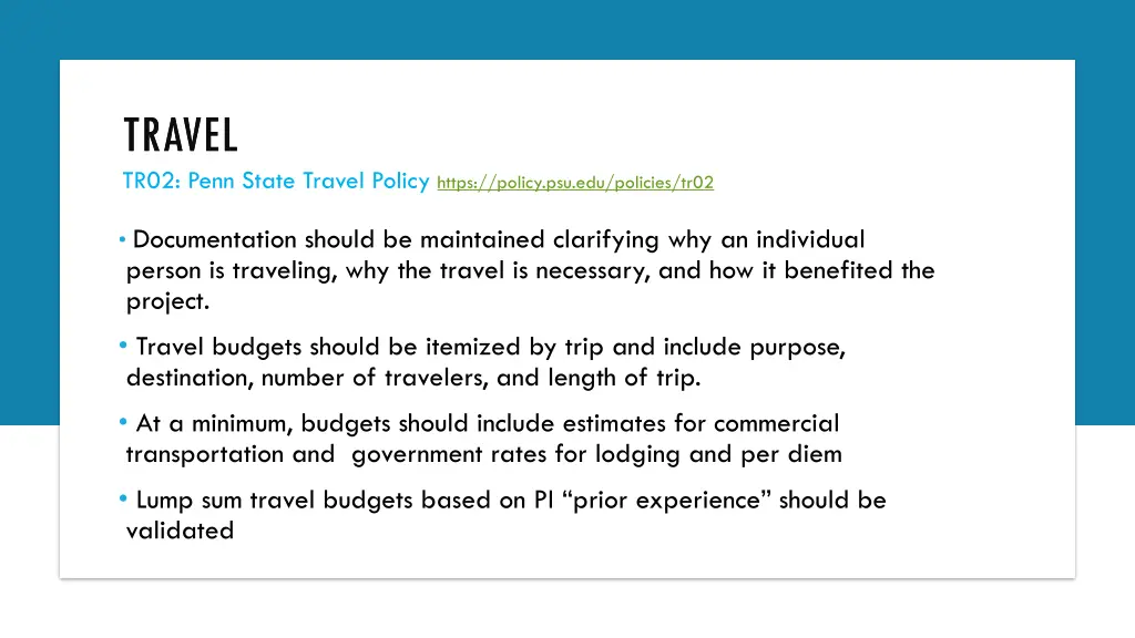 travel tr02 penn state travel policy https policy