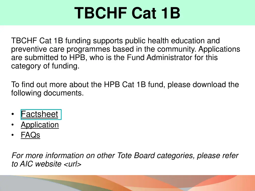 tbchf cat 1b