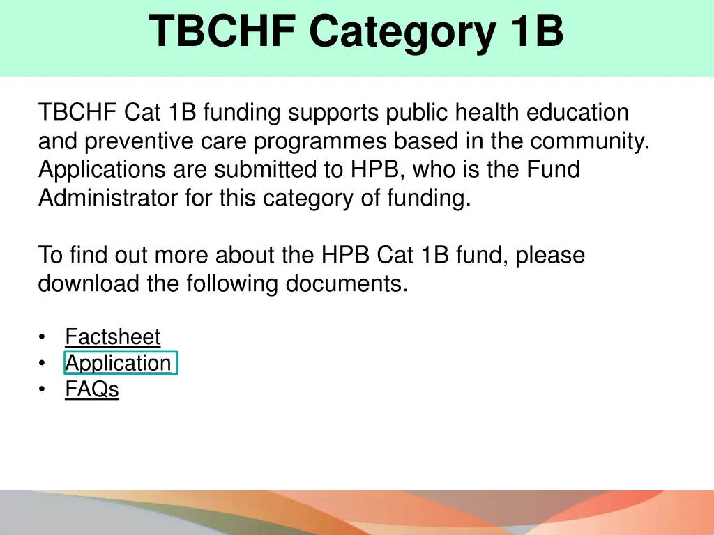 tbchf category 1b