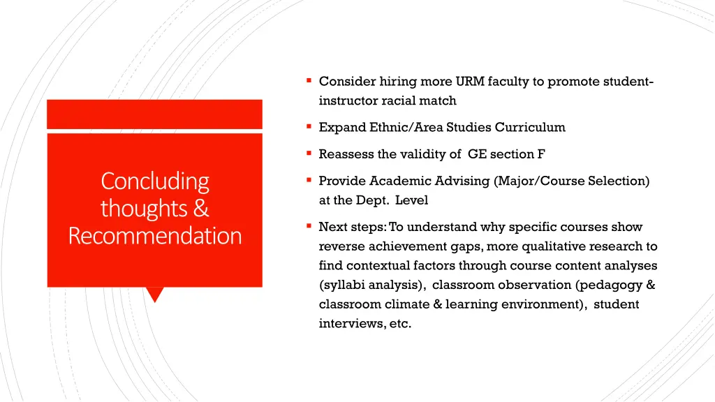 consider hiring more urm faculty to promote