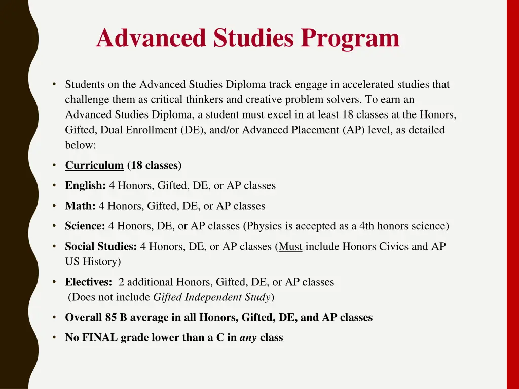 advanced studies program