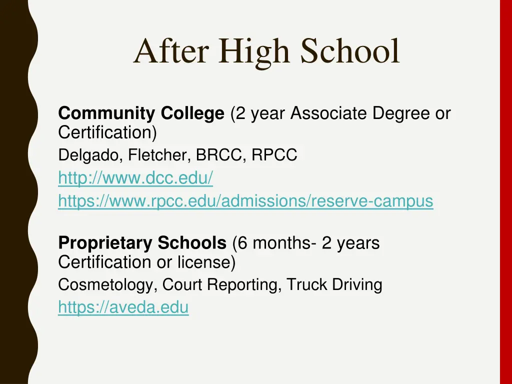 after high school
