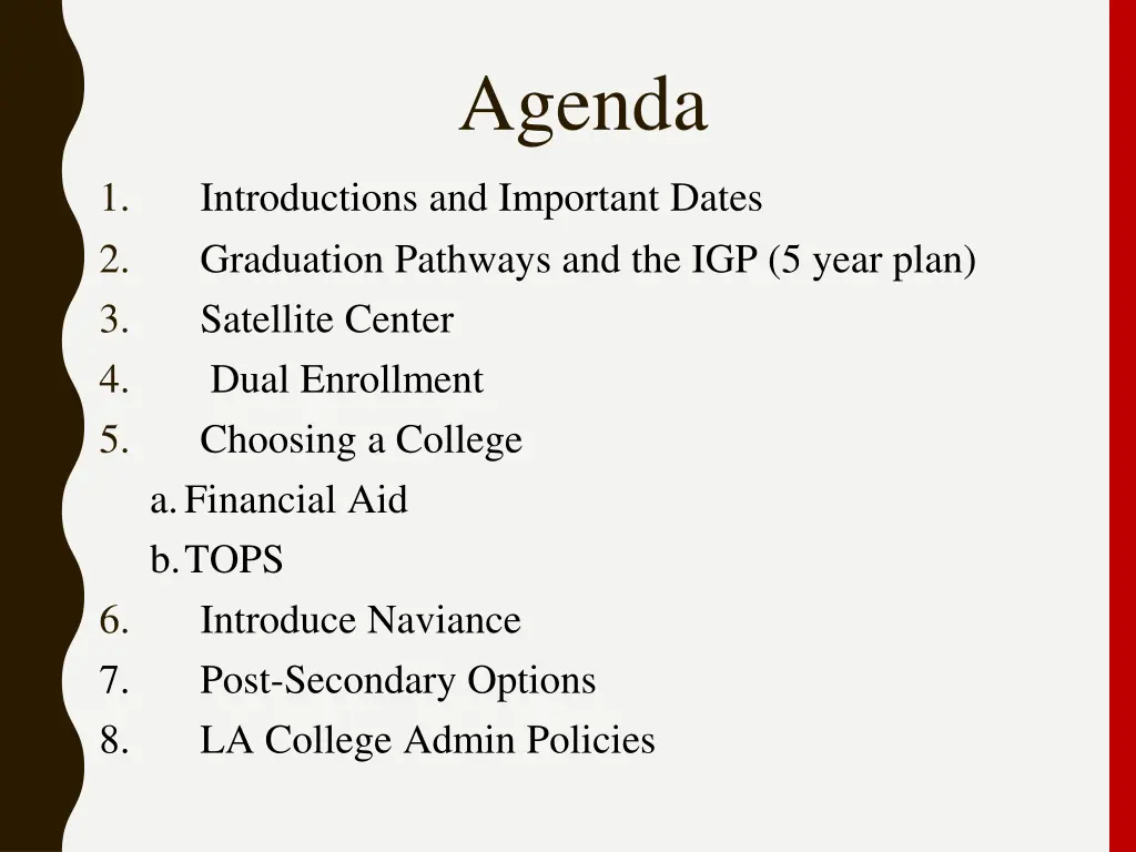 agenda