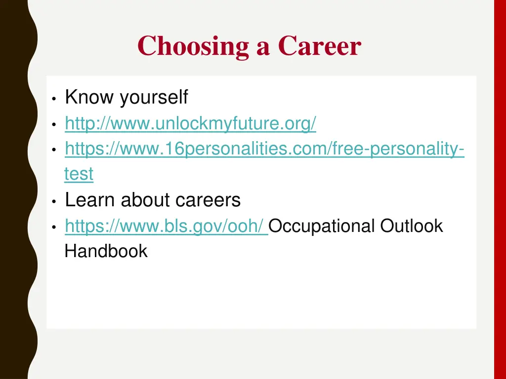 choosing a career
