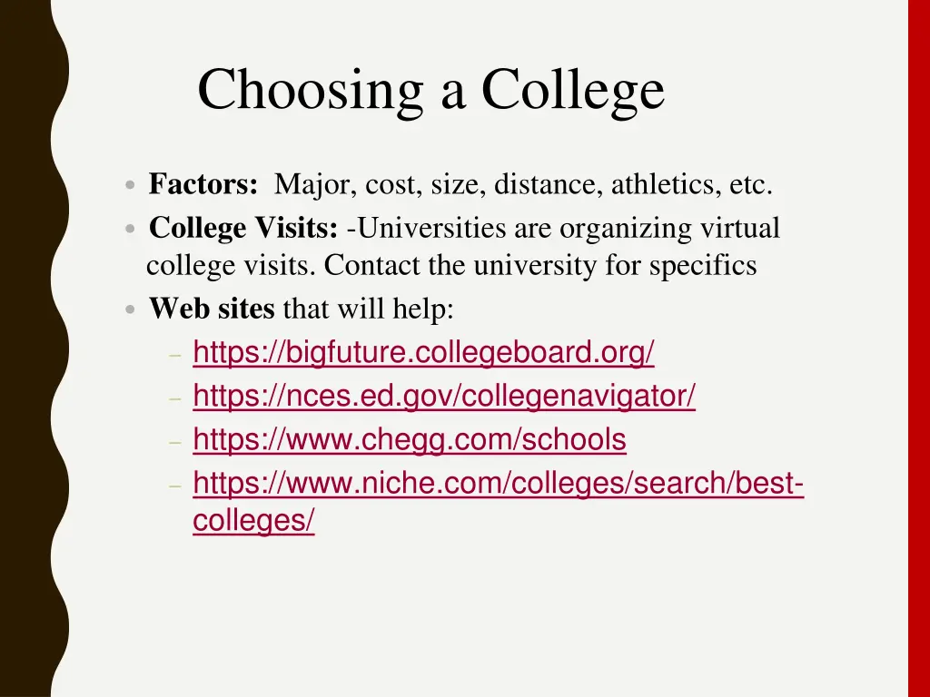choosing a college