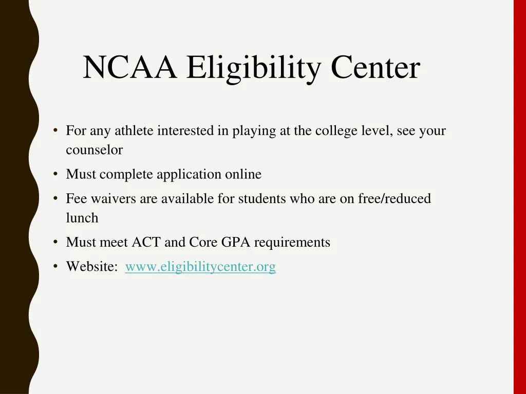 ncaa eligibility center