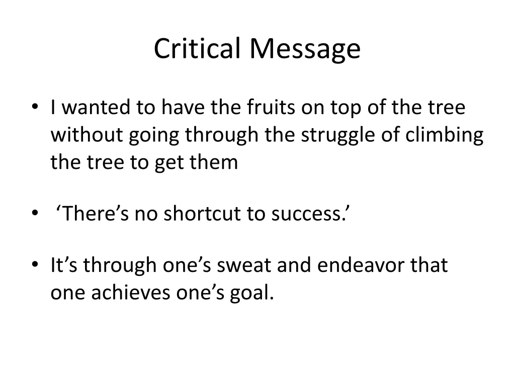 critical message