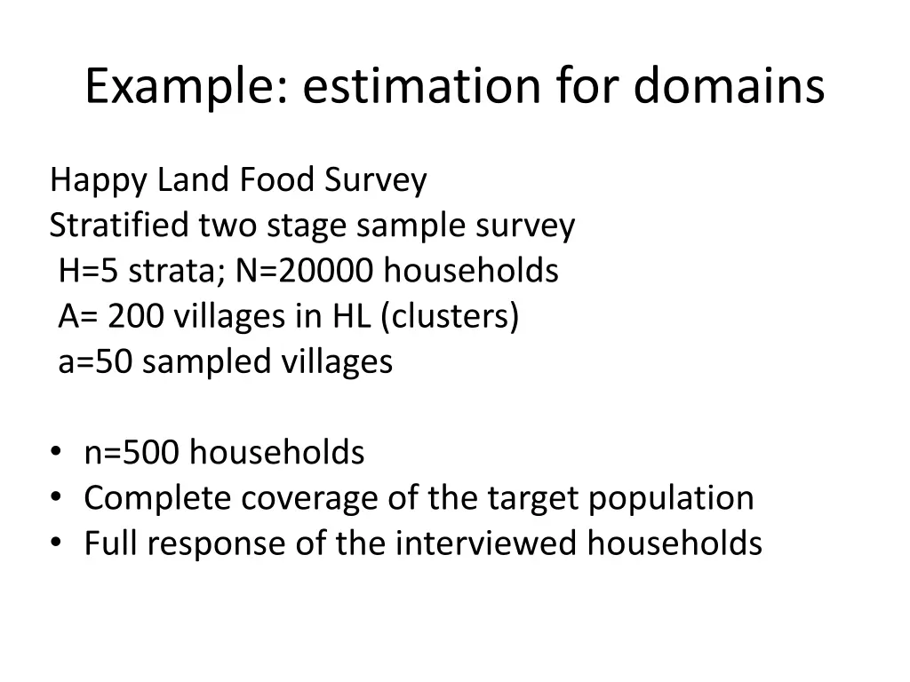 example estimation for domains
