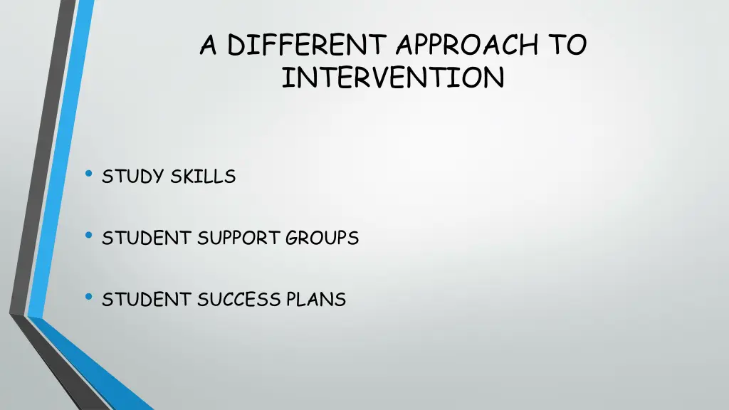 a different approach to intervention
