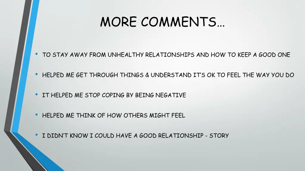 more comments