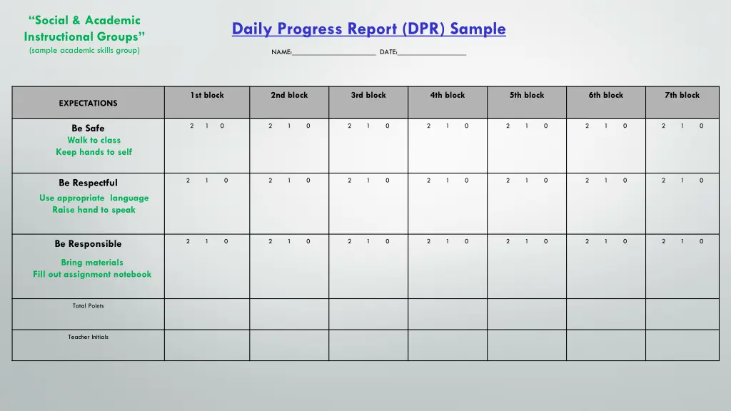 social academic instructional groups sample